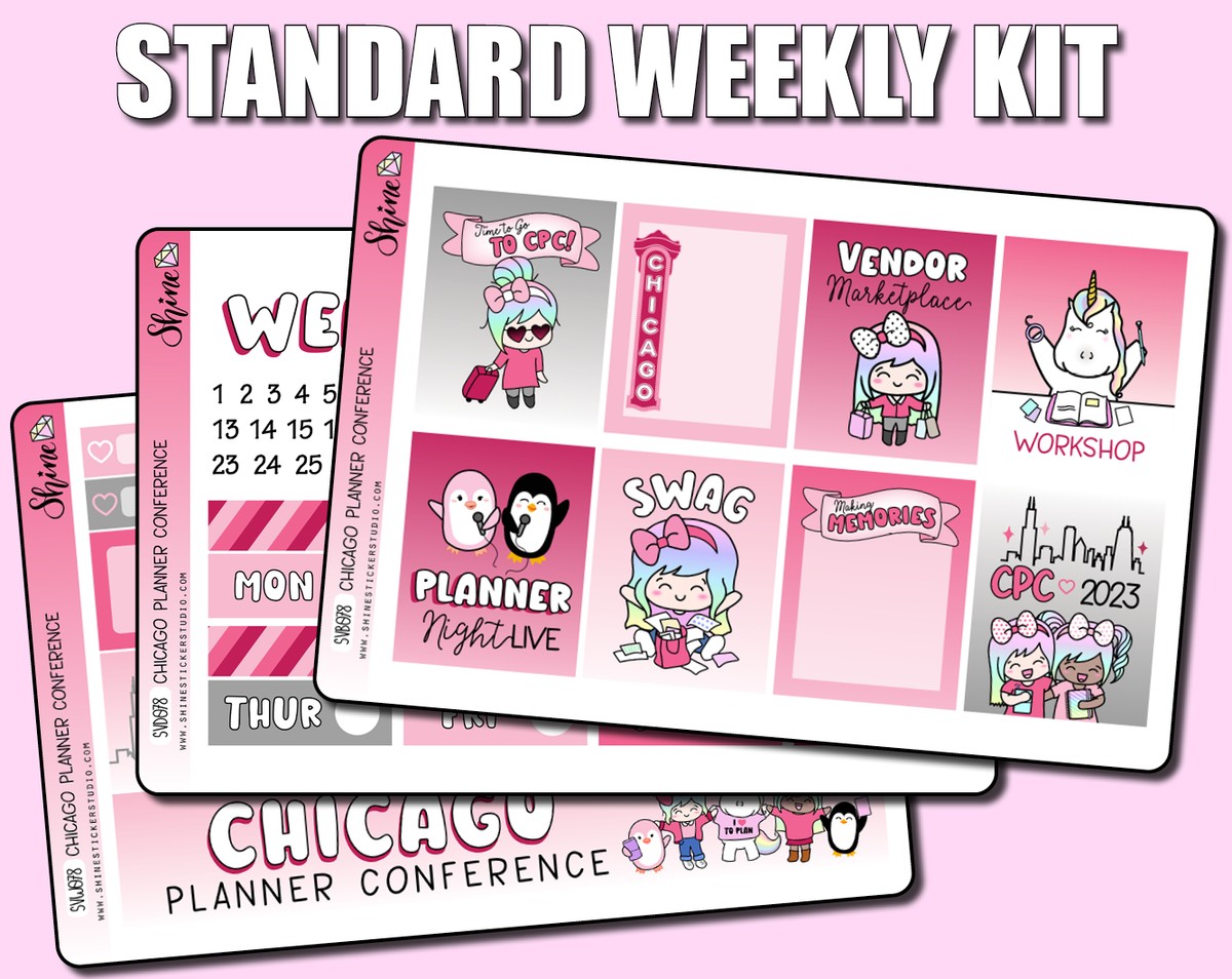 CLEARANCE Chicago Planner Conference 2023 Standard Weekly Sticker Ki