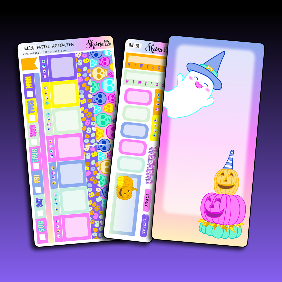 Pastel Halloween Hobonichi Weeks Planner Sticker Kit – Shine Sticker Studio