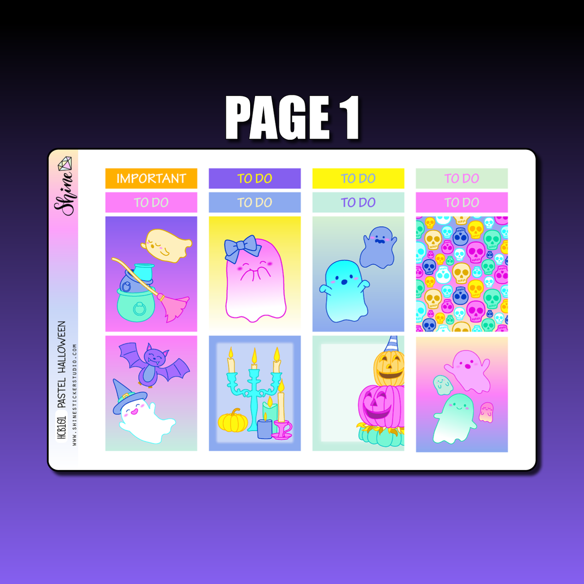 Pastel Halloween Hobonichi Cousin Planner Sticker Kit – Shine Sticker ...