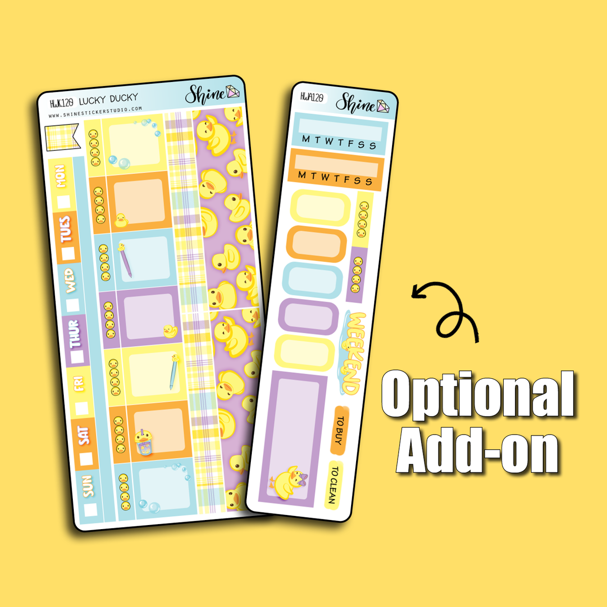 Lucky Ducky Hobonichi Weeks Planner Sticker Kit – Shine Sticker Studio