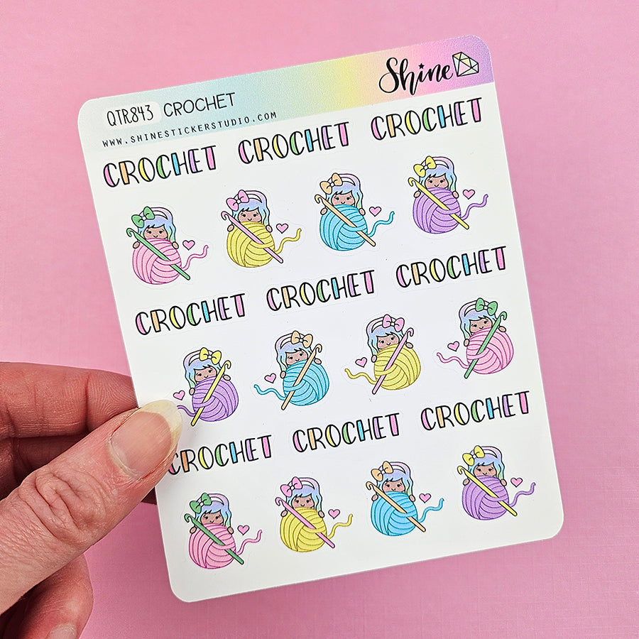 2 Dollar Tuesday - Luna Crochet Stickers – Shine Sticker Studio