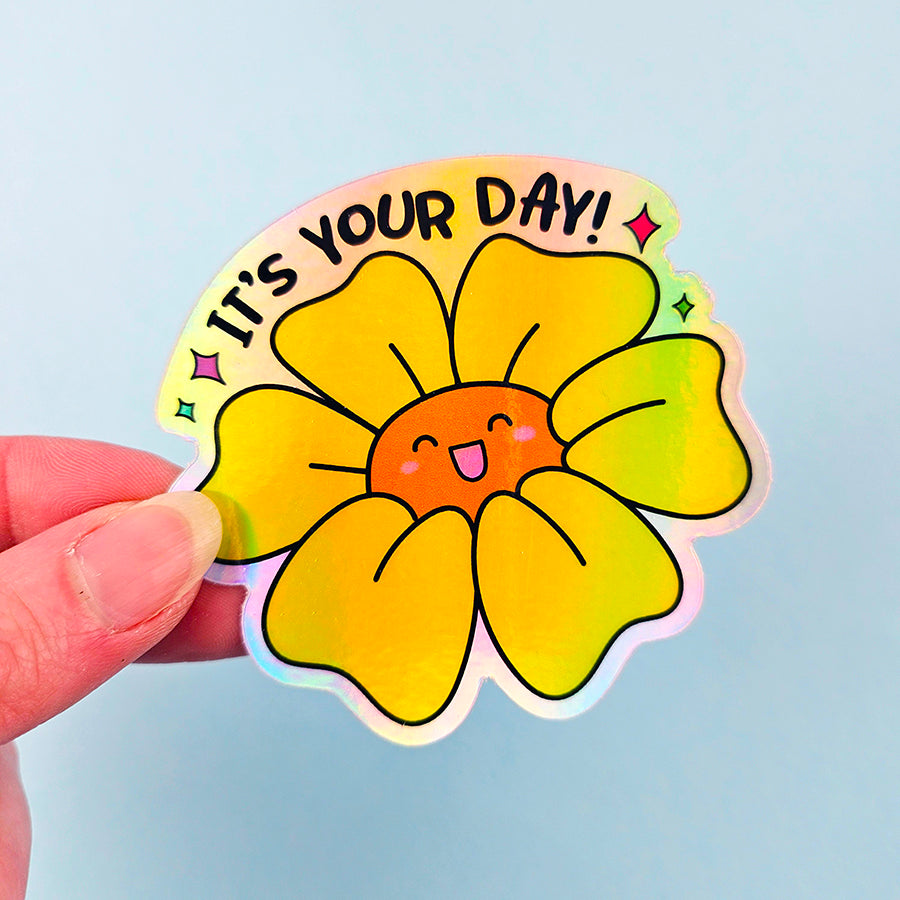 It's Your Day Flower Holographic Decal April Star's Birthday Subscri