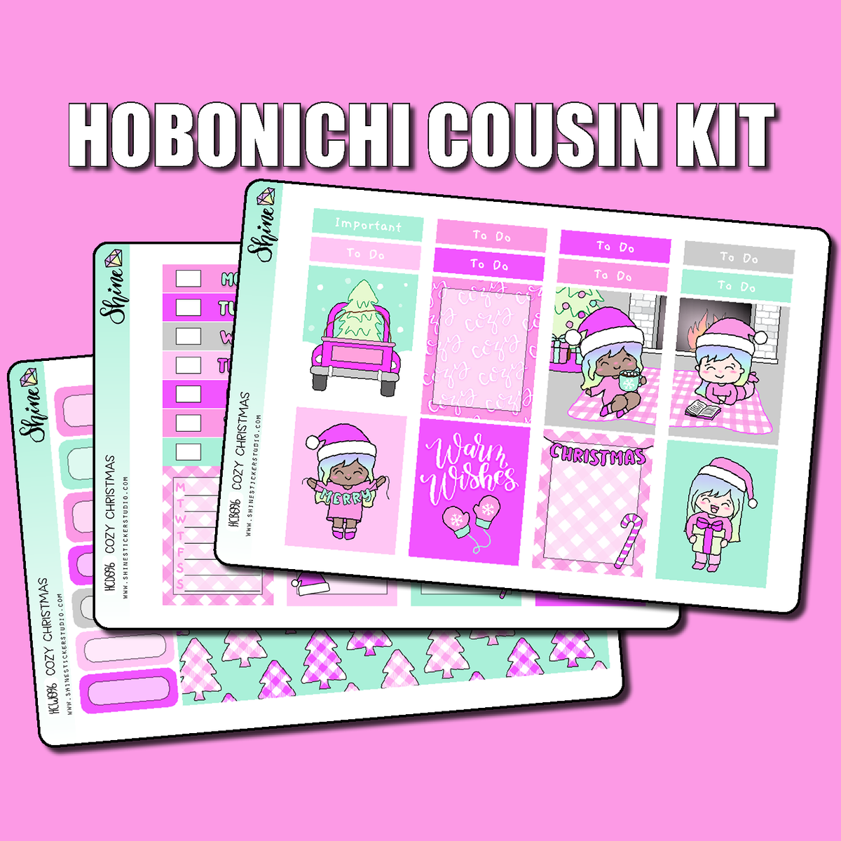 Cozy Christmas Hobonichi Cousin Sticker Kit – Shine Sticker Studio