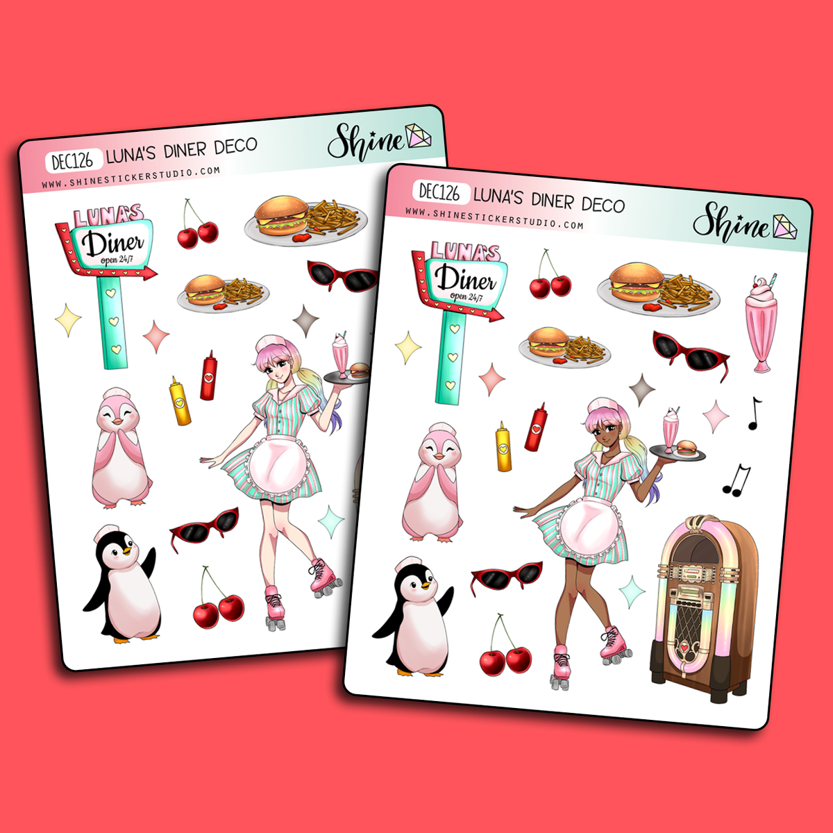 Luna's Diner Deco Planner Stickers – Shine Sticker Studio