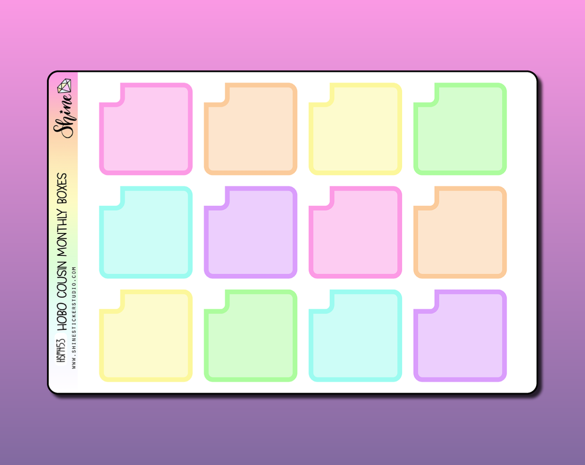 Hobonichi Cousin A5 Monthly Boxes Stickers – Shine Sticker Studio