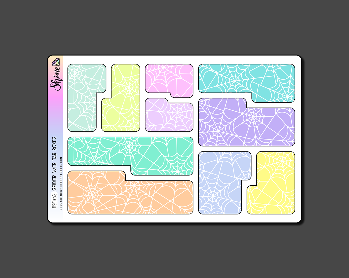 Large Spider Web Tab Box Planner Stickers – Shine Sticker Studio