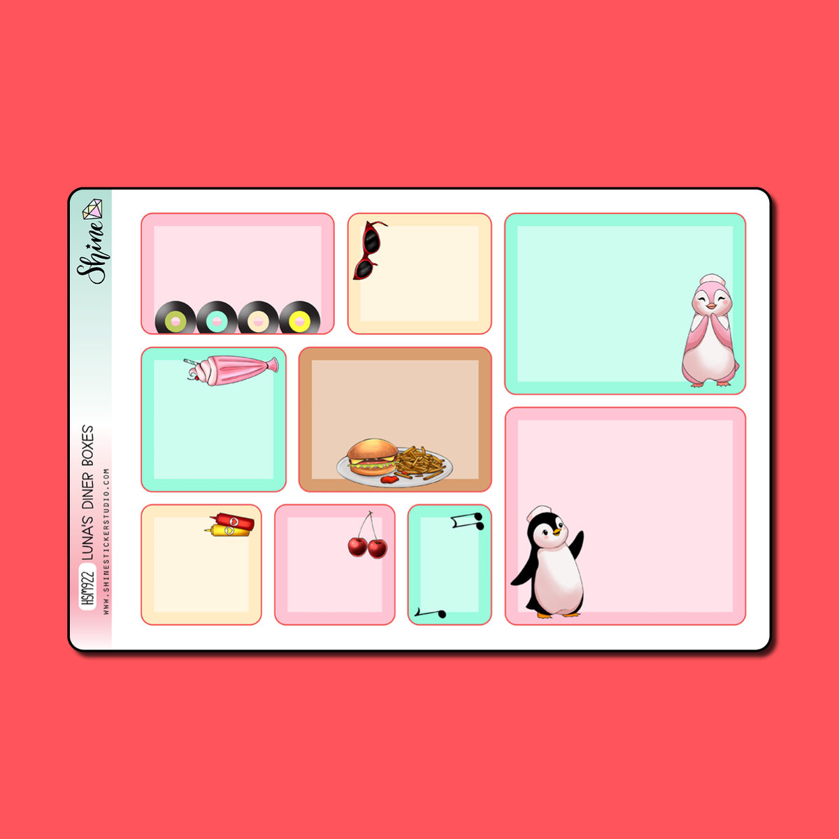 Luna's Diner Box Planner Stickers – Shine Sticker Studio