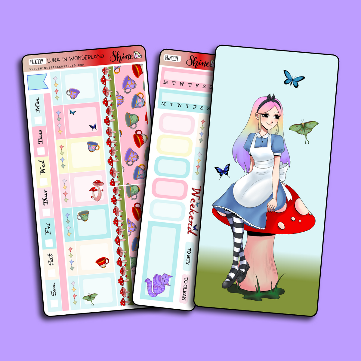 Luna in Wonderland - Hobonichi Weeks Sticker Kit – Shine Sticker Studio