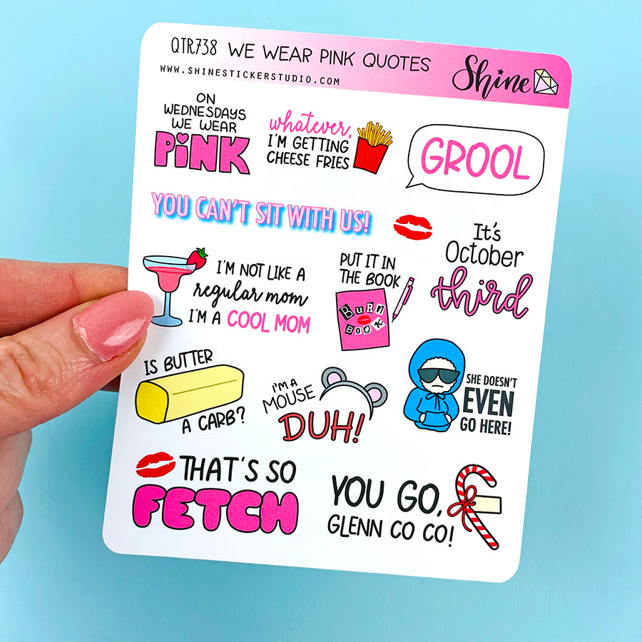 We Wear Pink Quotes Stickers Shine Sticker Studio