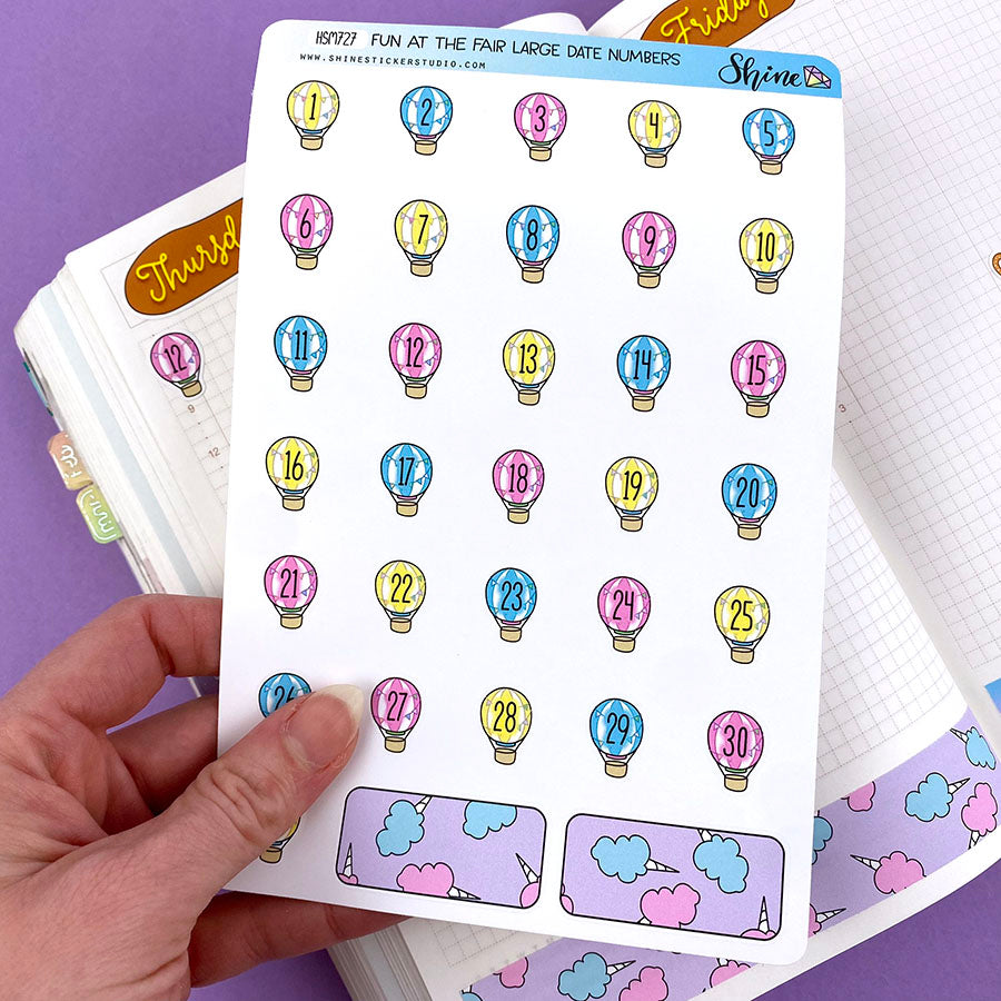 Fun at the Fair Large Date Number Stickers – Shine Sticker Studio