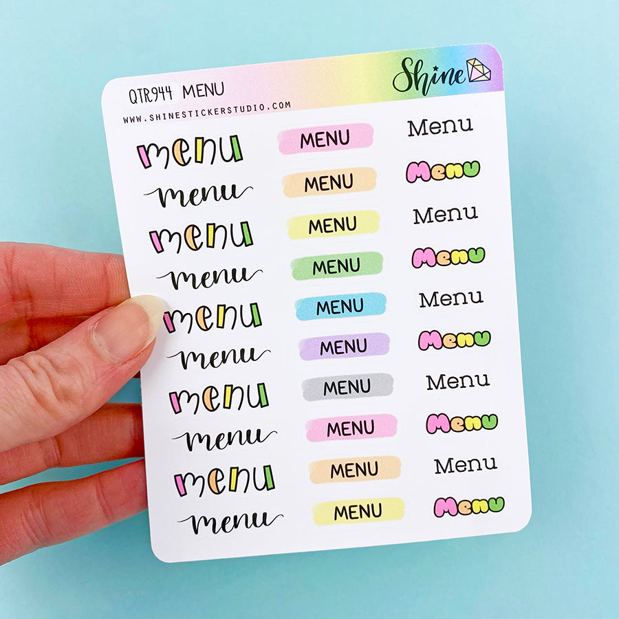 Small Menu Decorative Planner Stickers – Shine Sticker Studio