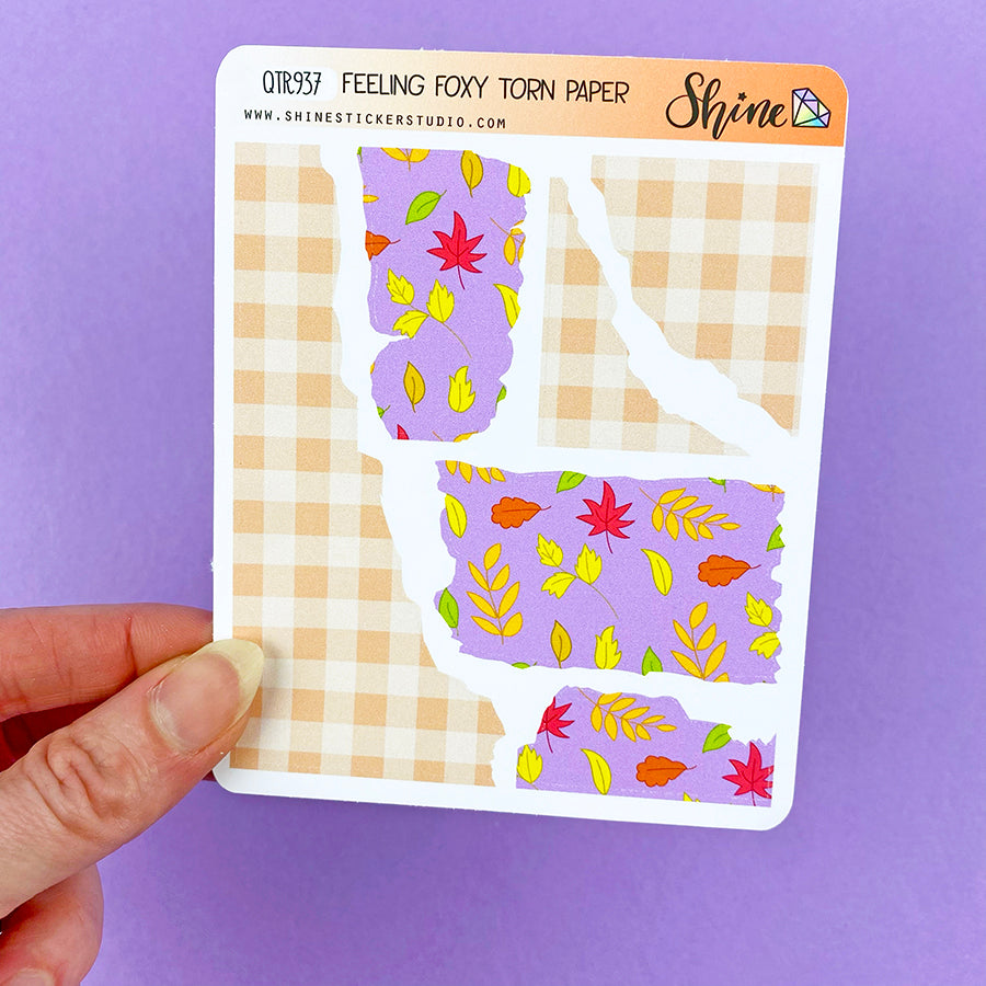 Feeling Foxy Torn Paper Stickers – Shine Sticker Studio