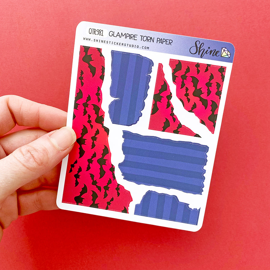Glampire Torn Paper Planner Stickers – Shine Sticker Studio