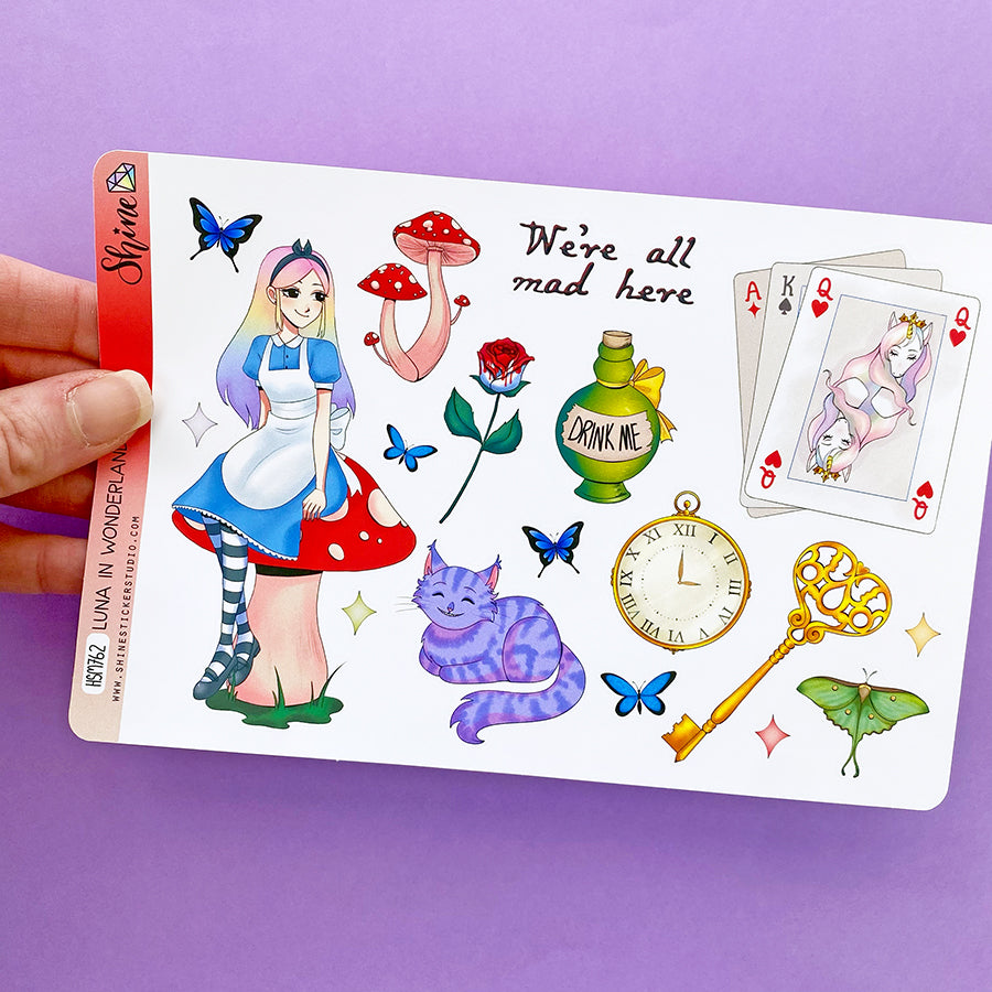 Luna In Wonderland Bujo Deco Planner Stickers – Shine Sticker Studio
