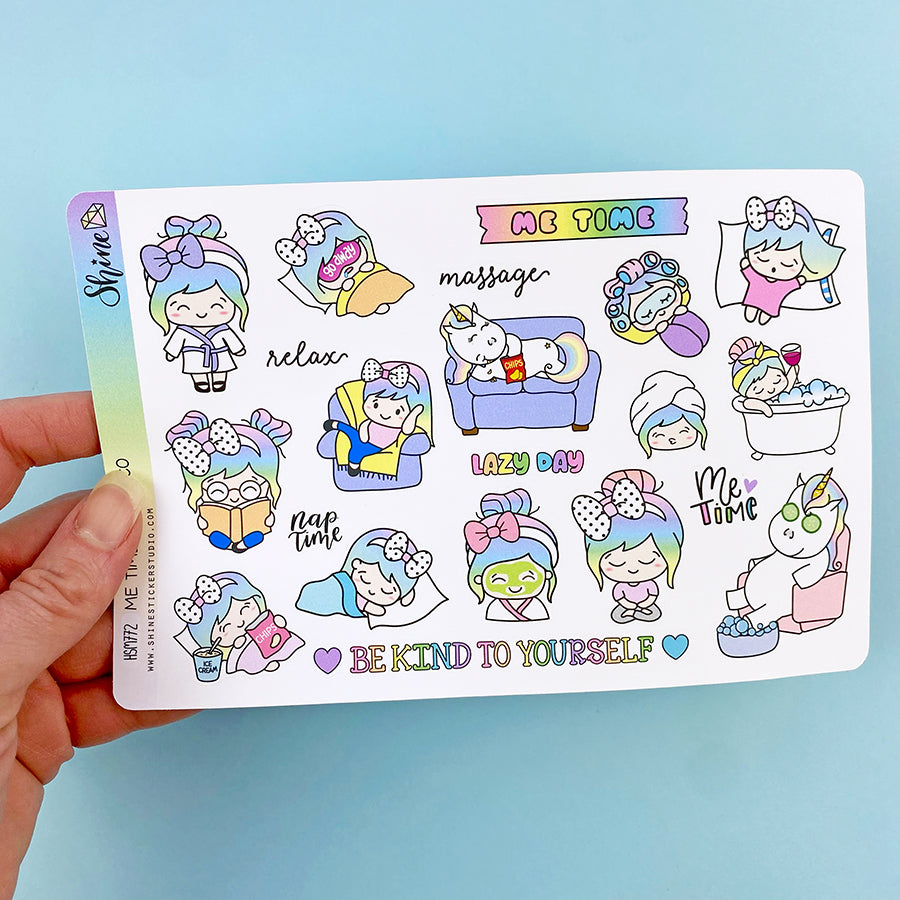 Luna and Star Me Time Bujo Deco Planner Stickers – Shine Sticker Studio