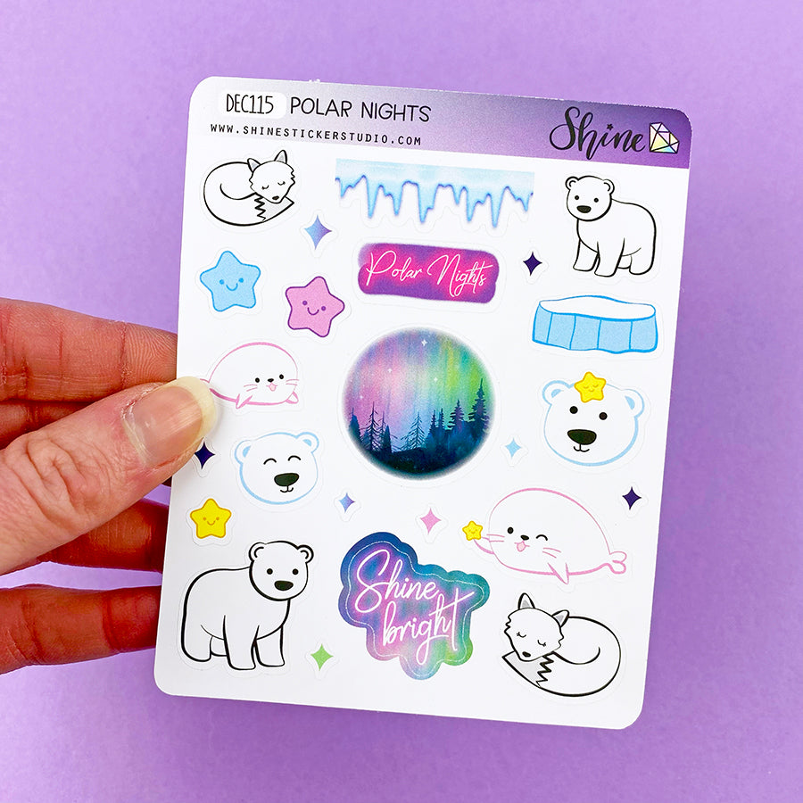 Polar Nights Deco Planner Stickers – Shine Sticker Studio