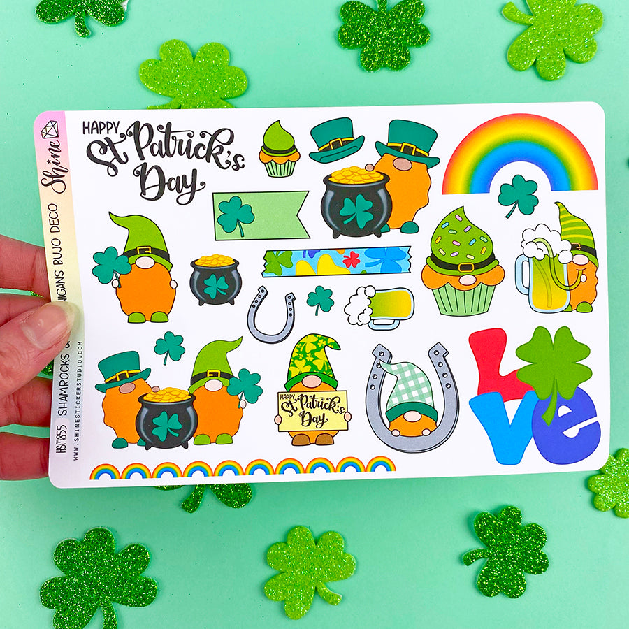 Shamrocks & Shenanigans Bujo Deco Planner Stickers – Shine Sticker Studio