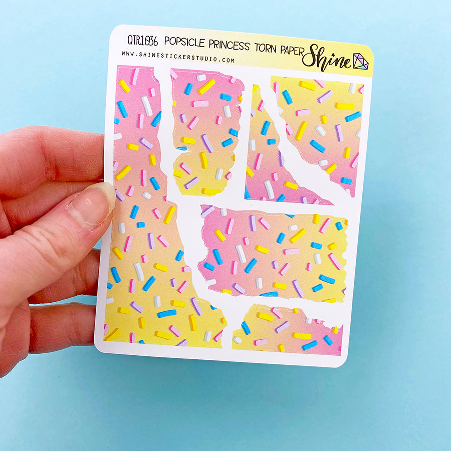 Popsicle Princess Torn Paper Planner Stickers – Shine Sticker Studio