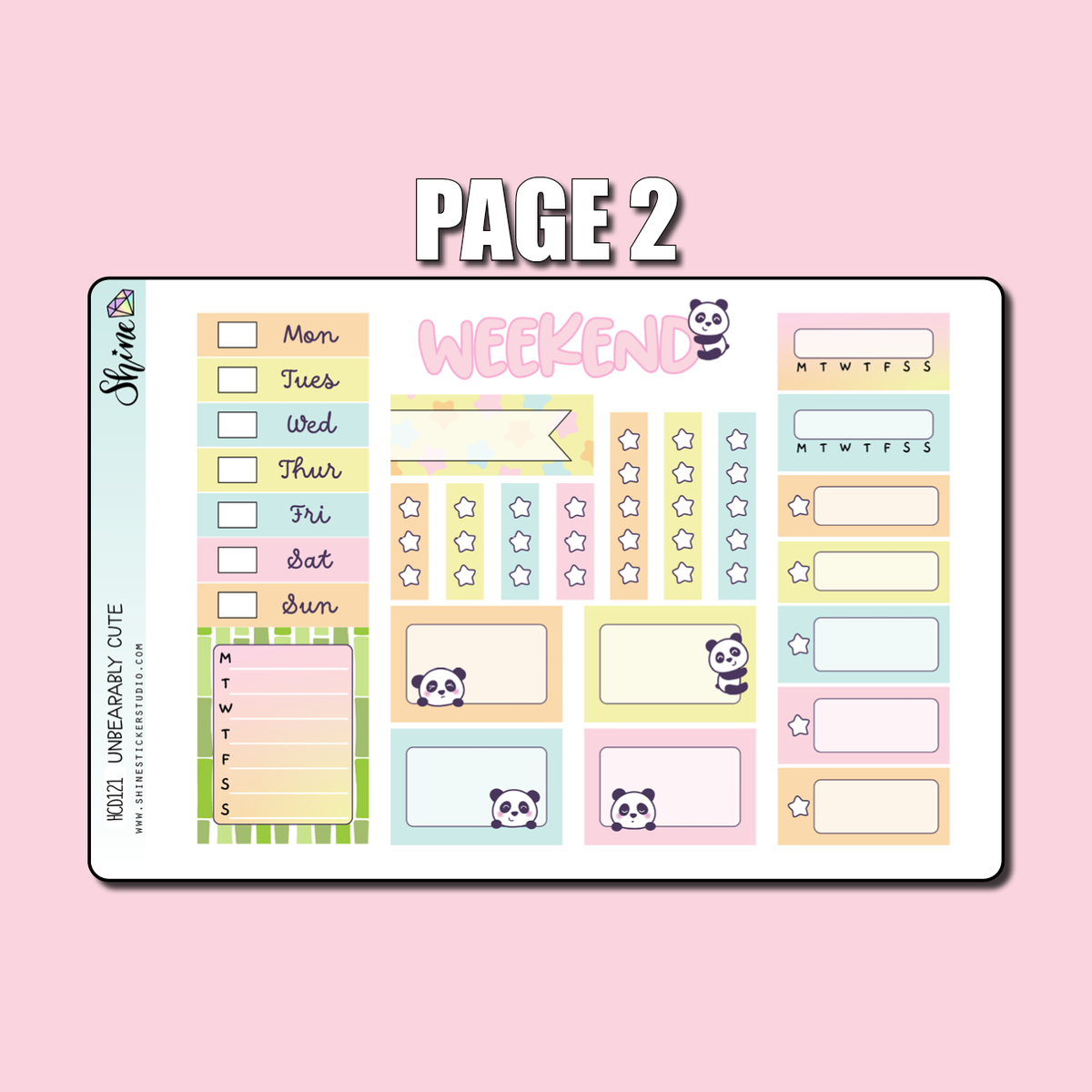 Unbearably Cute Hobonichi Cousin Planner Sticker Kit – Shine Sticker Studio