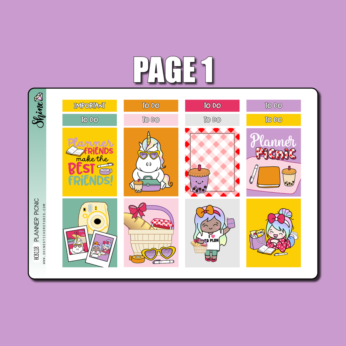 Planner Picnic Hobonichi Cousin Planner Sticker Kit – Shine Sticker Studio
