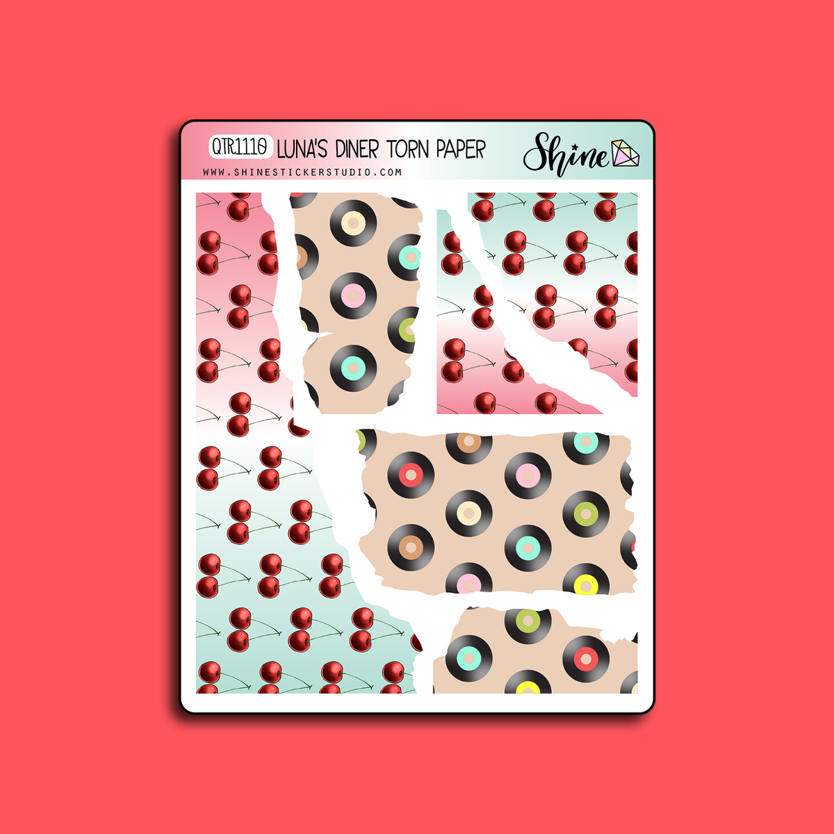 Luna's Diner Torn Paper Planner Stickers – Shine Sticker Studio