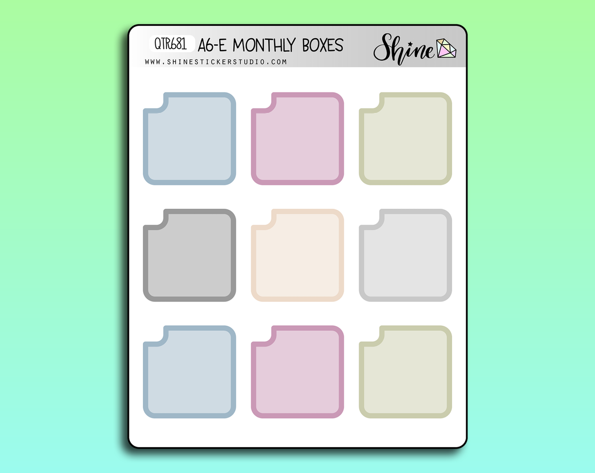 Hobonichi A6 English Monthly Boxes Stickers – Shine Sticker Studio