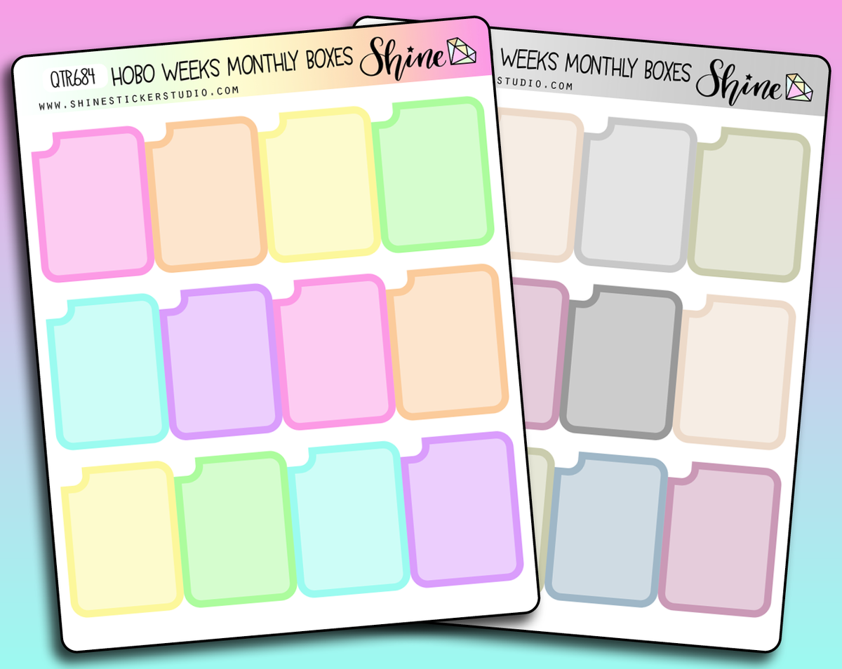 Hobonichi Weeks Monthly Boxes Stickers – Shine Sticker Studio