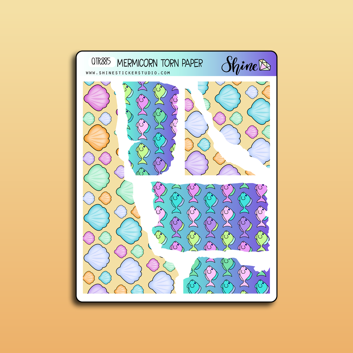 Mermicorn Torn Paper Stickers – Shine Sticker Studio