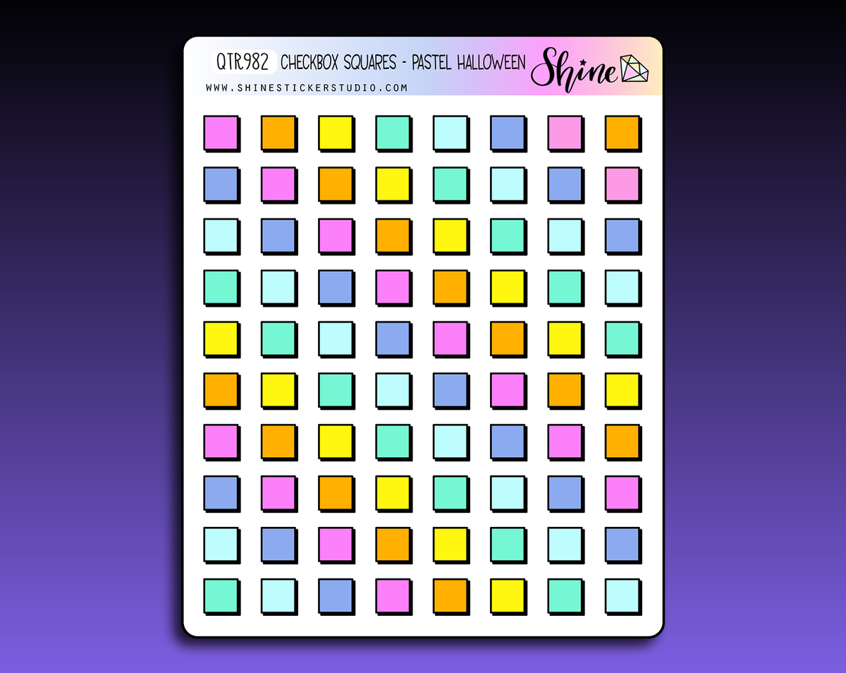 Pastel Halloween Checklist Square Box Stickers – Shine Sticker Studio