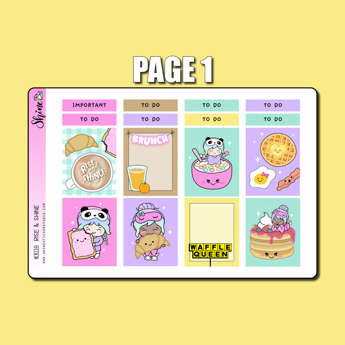 Rise & Shine Hobonichi Cousin Sticker Kit – Shine Sticker Studio