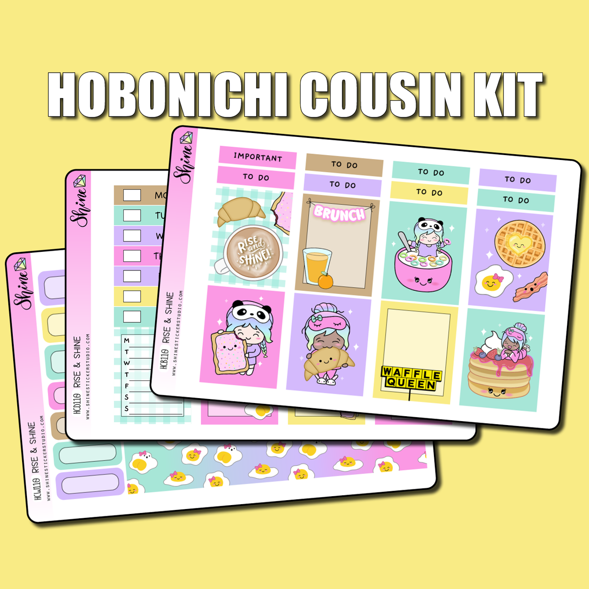Rise & Shine Hobonichi Cousin Sticker Kit – Shine Sticker Studio