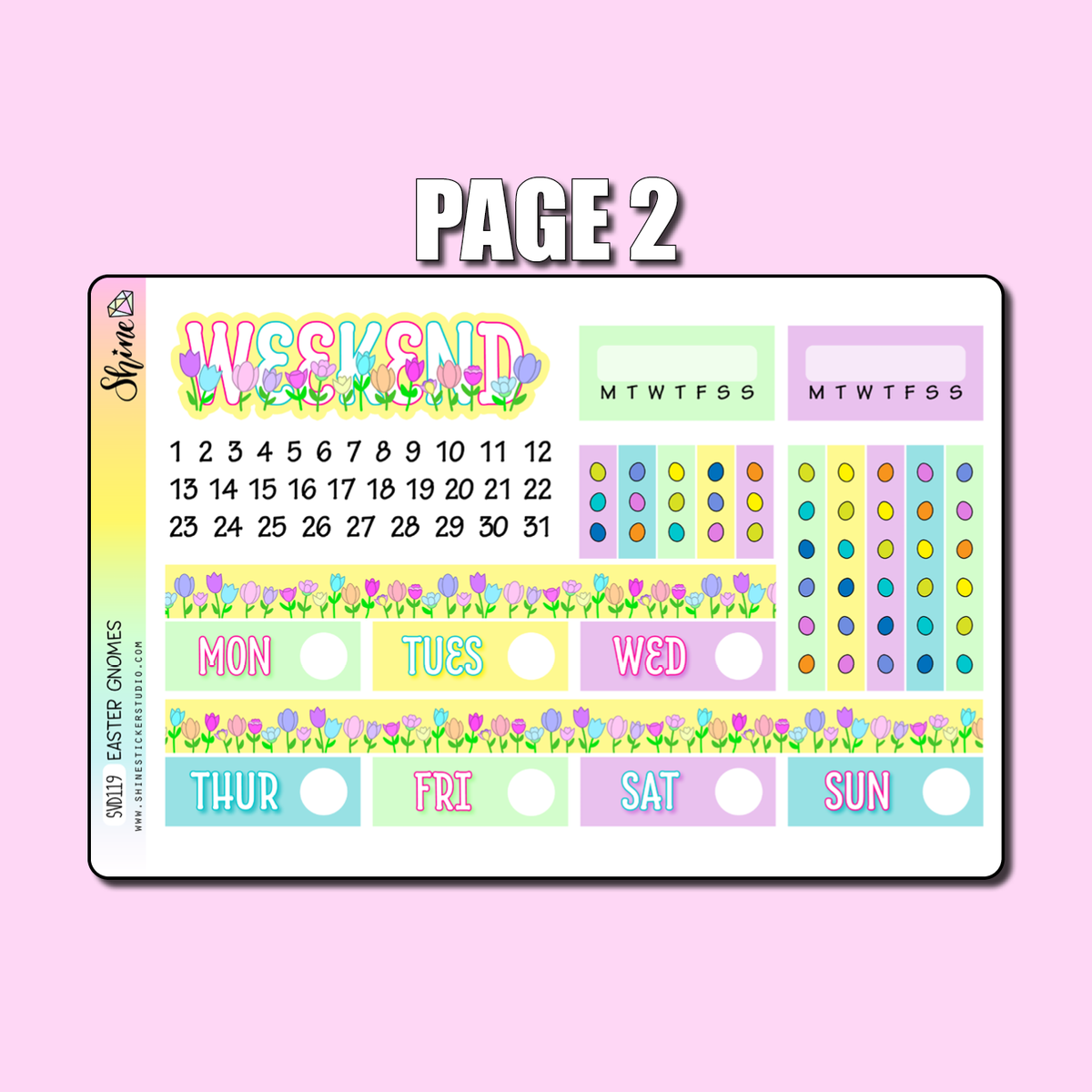 Easter Gnomes Vertical Weekly Planner Sticker Kit – Shine Sticker Studio
