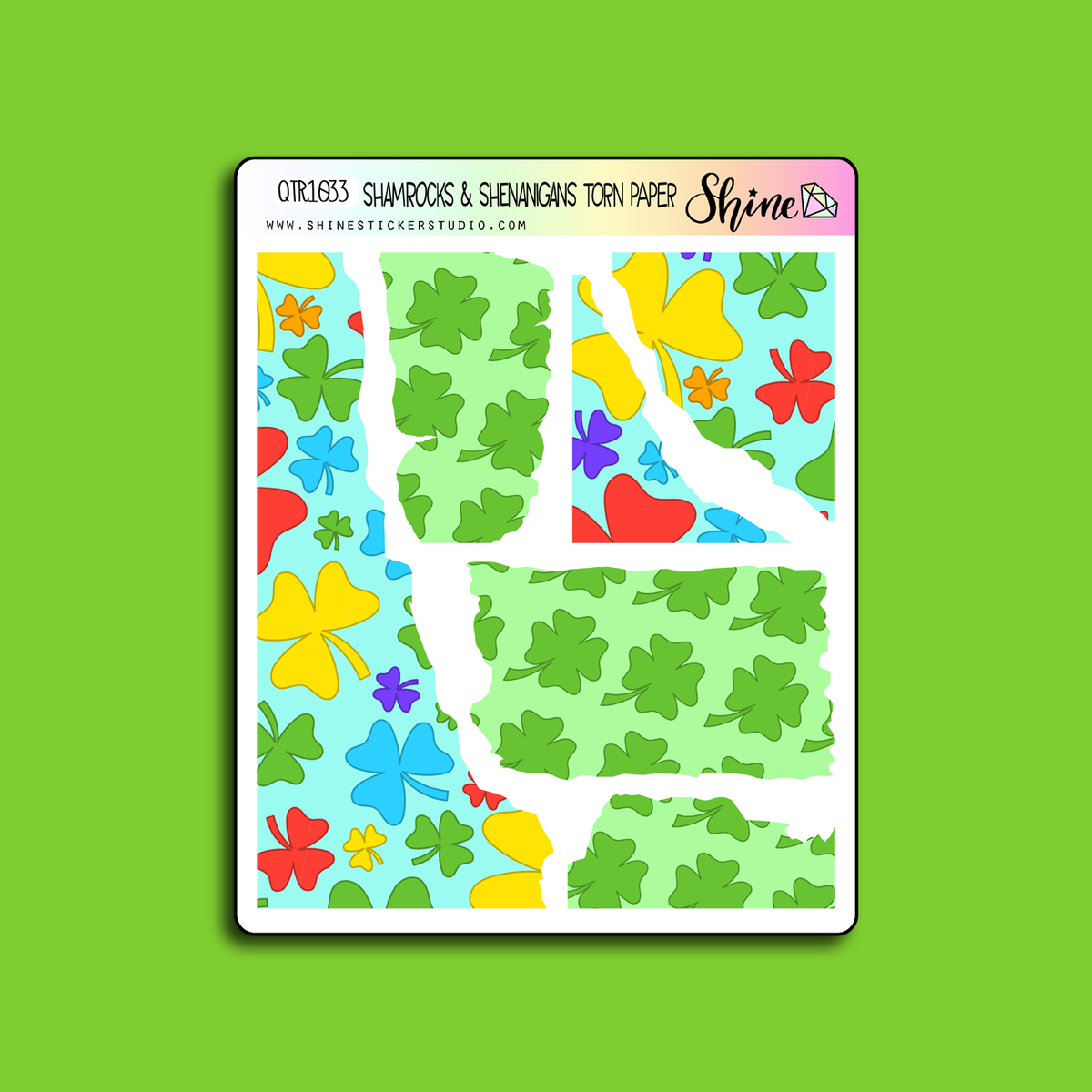 Shamrocks & Shenanigans Torn Paper Planner Stickers – Shine Sticker Studio