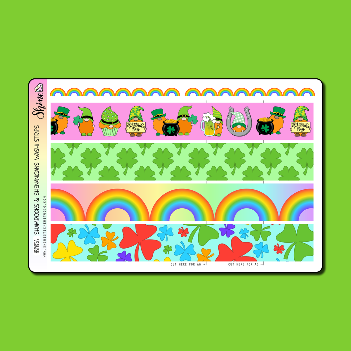 Shamrocks & Shenanigans Washi Strip Planner Stickers – Shine Sticker Studio