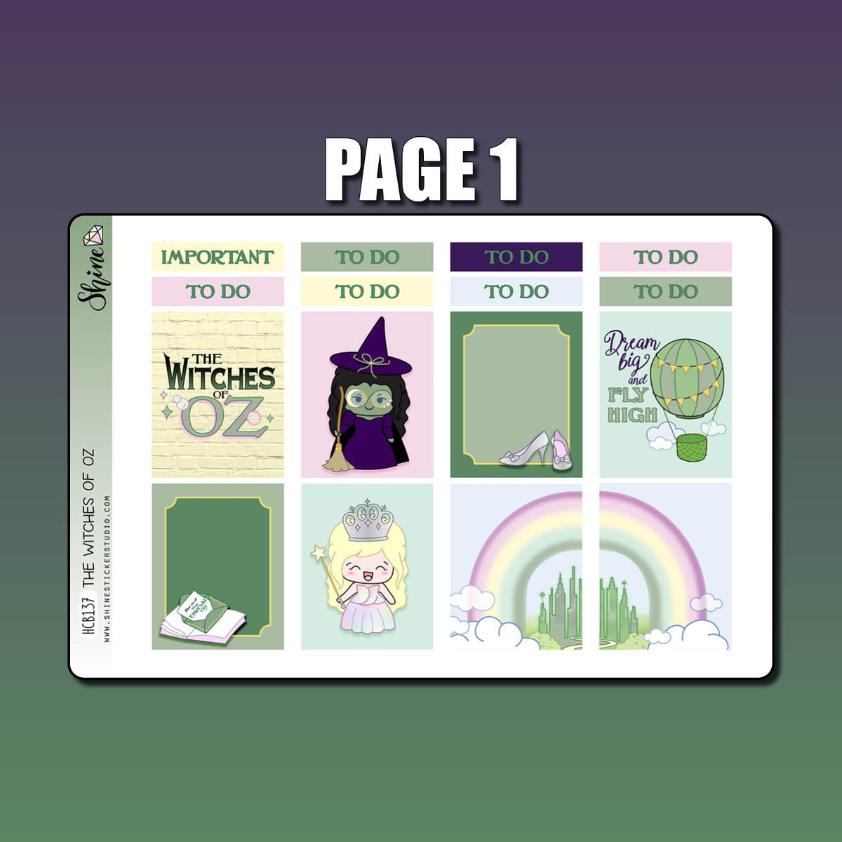 The Witches of Oz Hobonichi Cousin Planner Sticker Kit – Shine Sticker ...