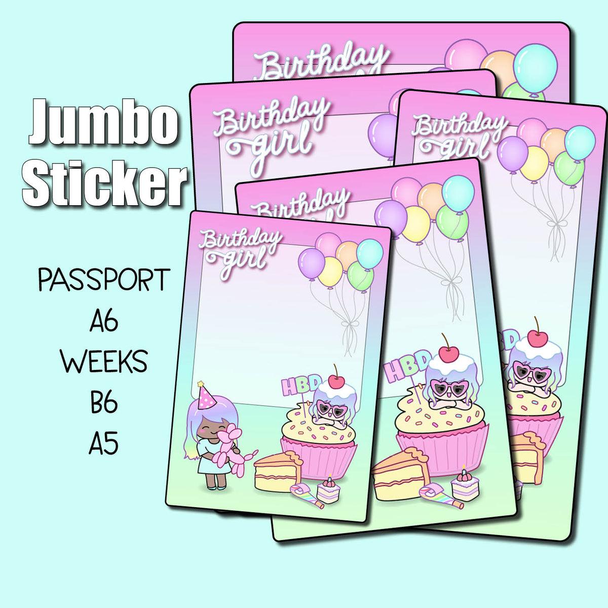 Birthday Girl Jumbo Planner Sticker – Shine Sticker Studio