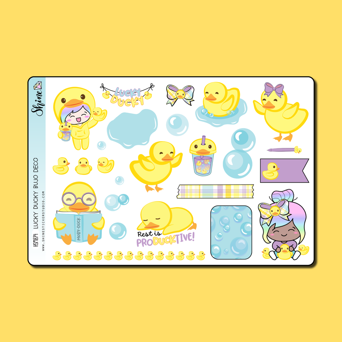 Lucky Ducky Bujo Deco Planner Stickers – Shine Sticker Studio