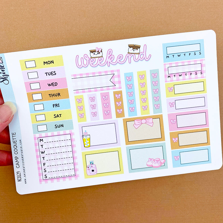 Camp Coquette Hobonichi Cousin Planner Sticker Kit – Shine Sticker Studio