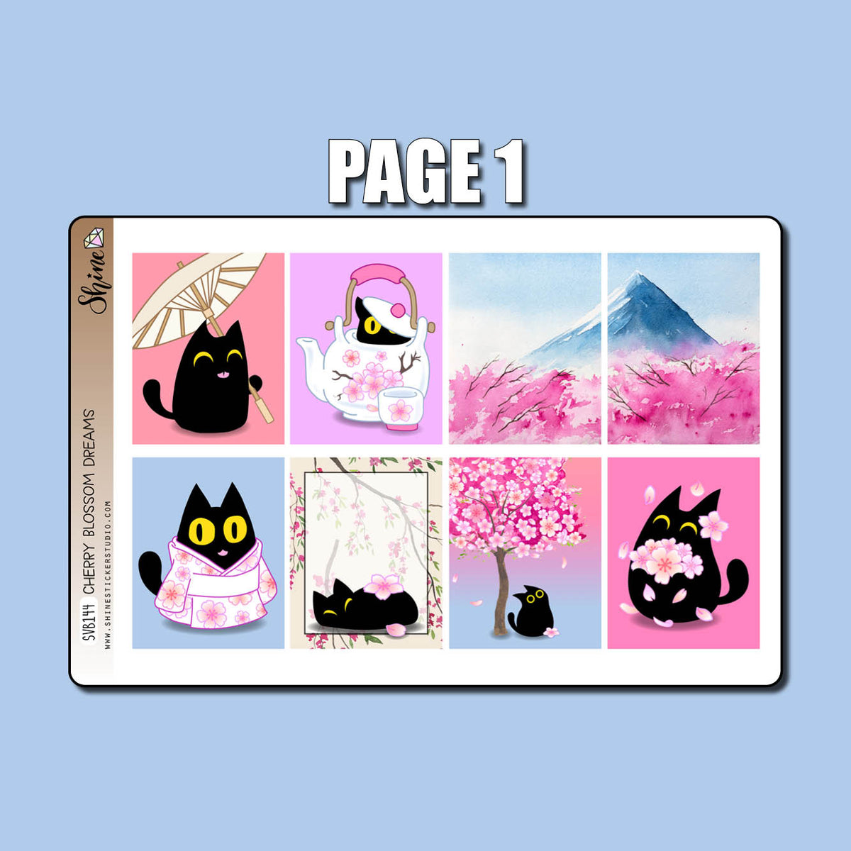 Cherry Blossom Dreams Vertical Weekly Planner Sticker Kit – Shine ...