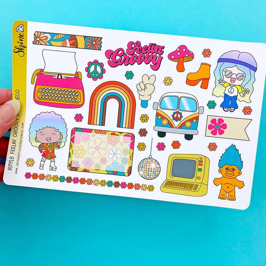 Feelin' Groovy Bujo Deco Stickers – Shine Sticker Studio