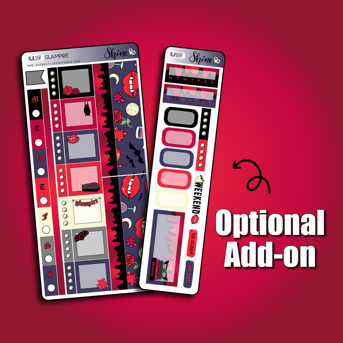 Glampire Hobonichi Weeks Planner Sticker Kit – Shine Sticker Studio