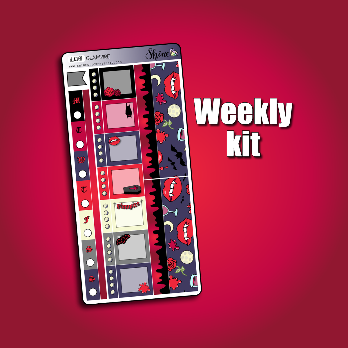 Glampire Hobonichi Weeks Planner Sticker Kit – Shine Sticker Studio