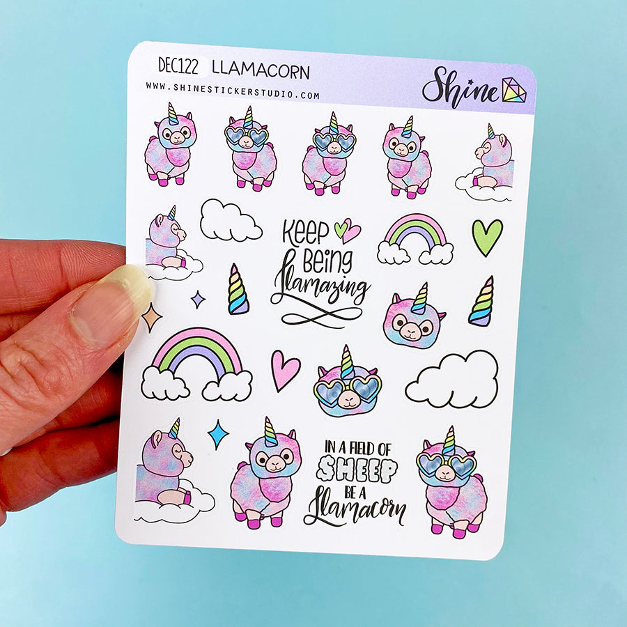 Cute Llamacorn Deco Planner Stickers – Shine Sticker Studio