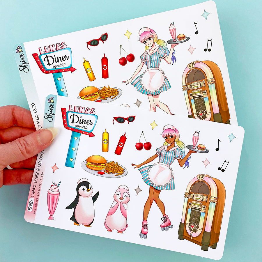 Luna's Diner Bujo Deco Planner Stickers – Shine Sticker Studio