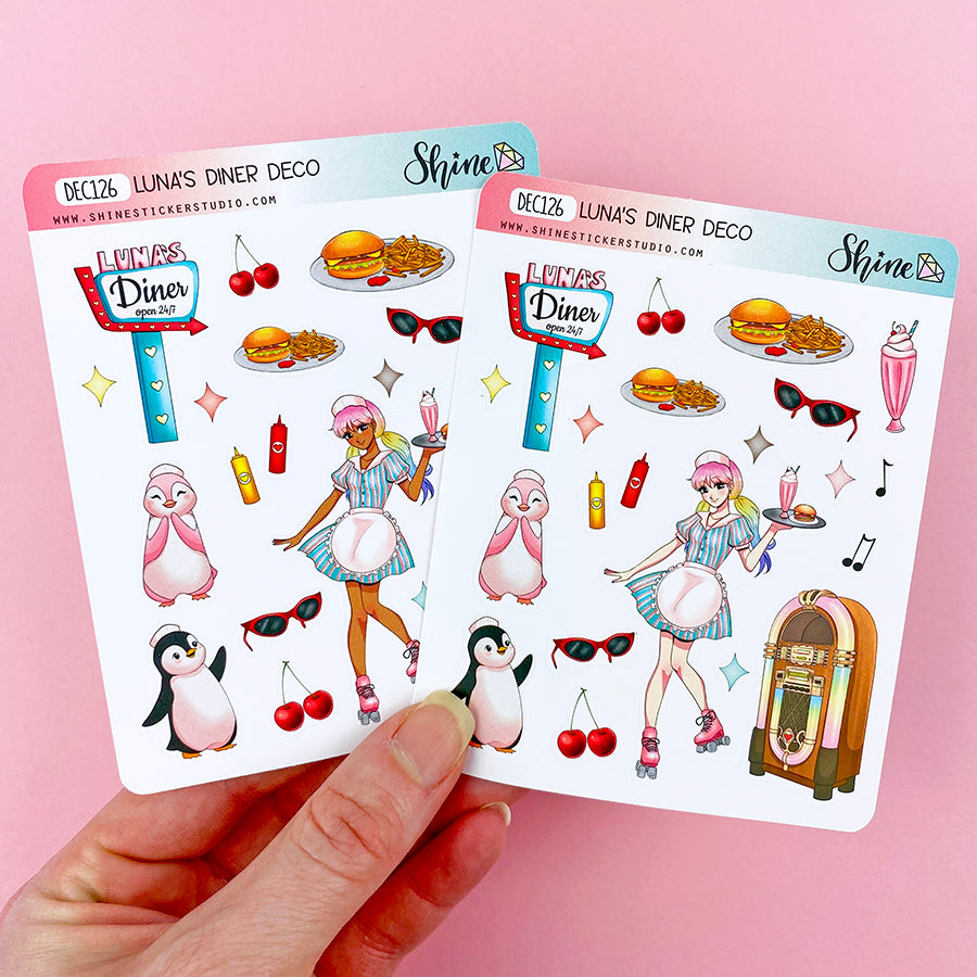 Luna's Diner Deco Planner Stickers – Shine Sticker Studio