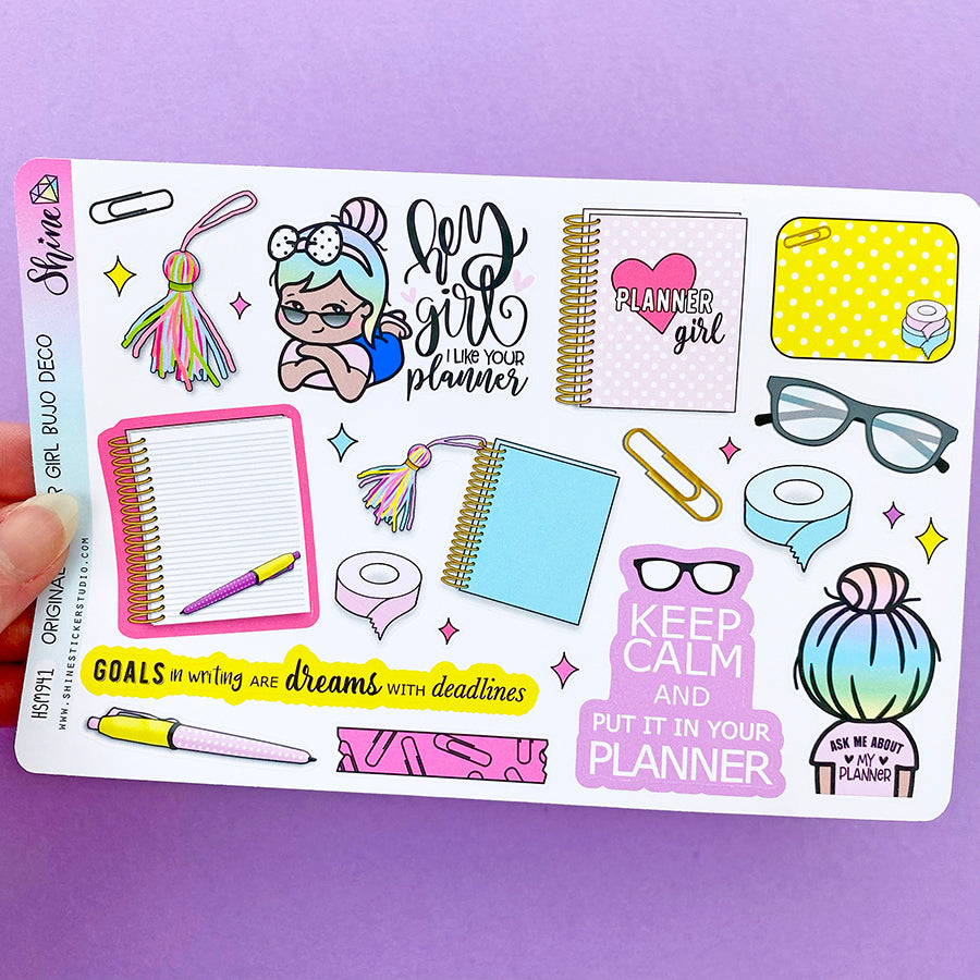 Original Planner Girl Luna Bujo Deco Stickers – Shine Sticker Studio
