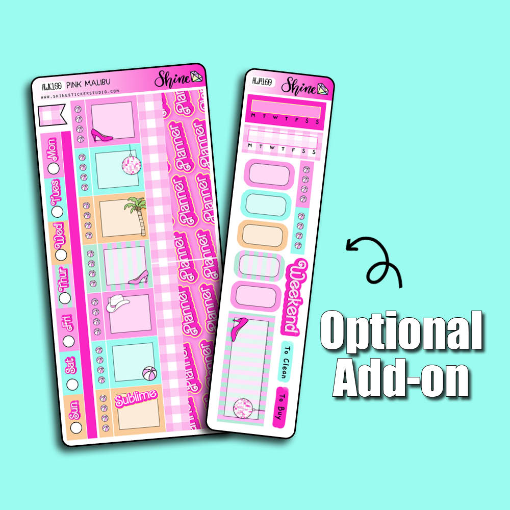 Pink Malibu Hobonichi Weeks Planner Sticker Kit – Shine Sticker Studio