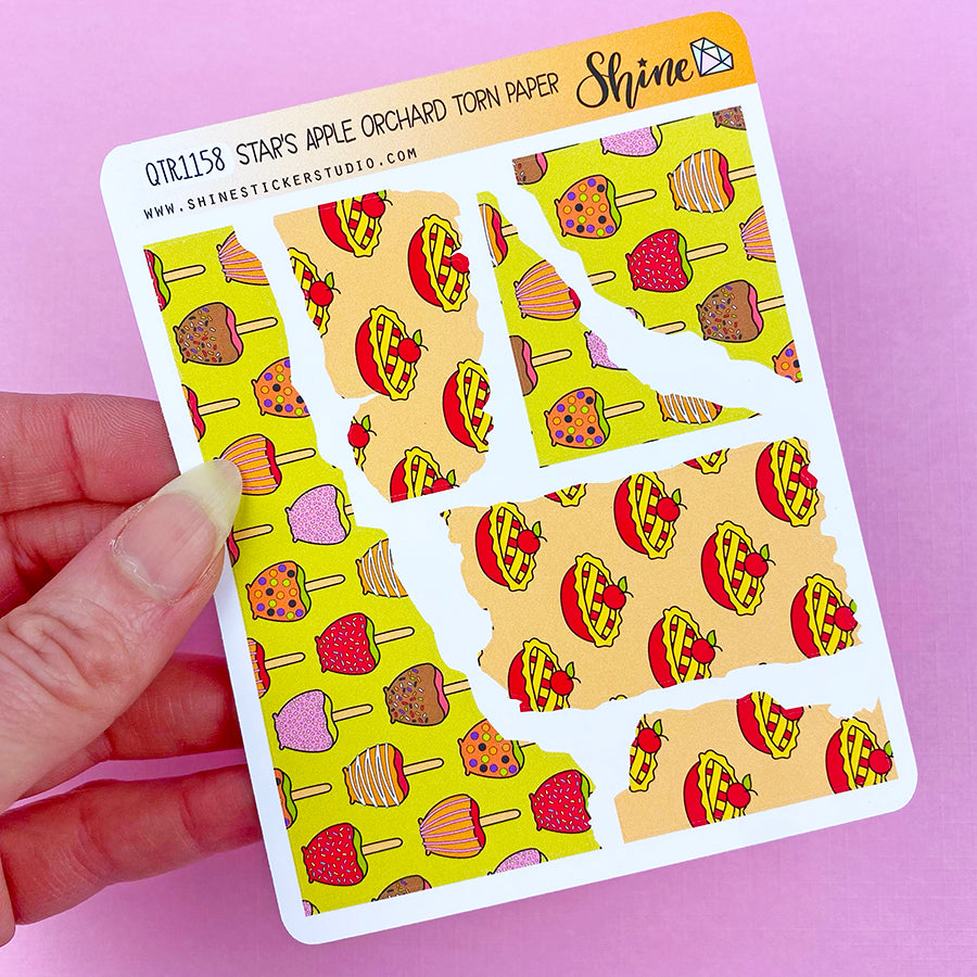 Star's Apple Orchard Torn Paper Planner Stickers – Shine Sticker Studio