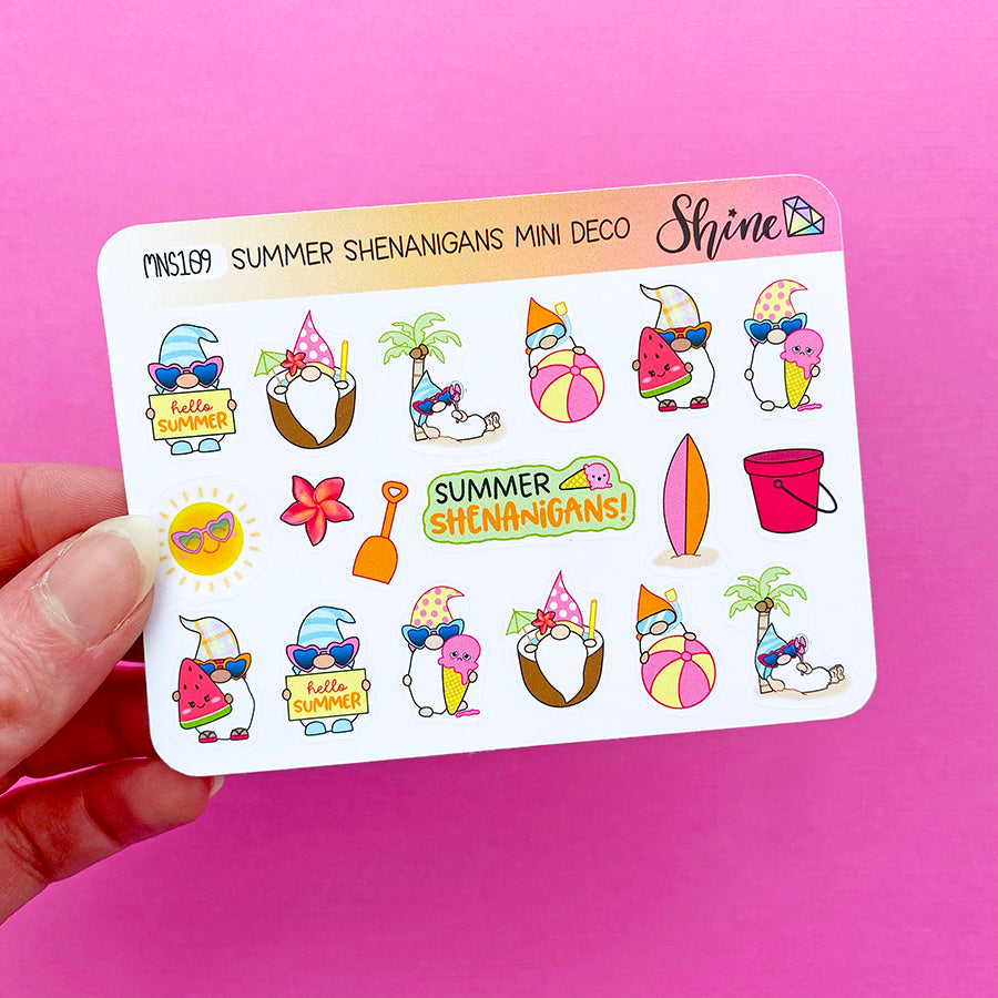 Summer Shenanigans Deco Planner Stickers Mini Sheet – Shine Sticker Studio