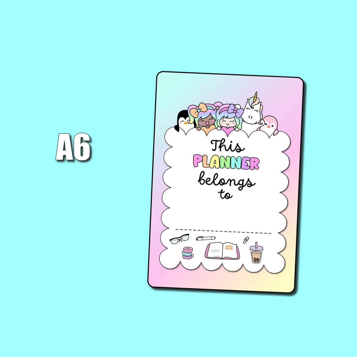 Pastel Rainbow "This Planner Belongs To" Jumbo Sticker – Shine Sticker ...